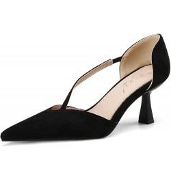 Elegant High Heels Mary Janes for Women Pointed Toe Dressy Pumps Formal Shoes 105 Black $24.47 Pumps