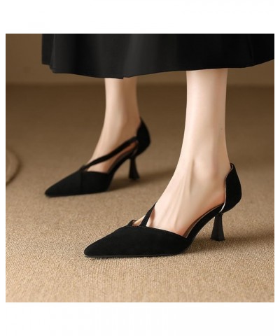 Elegant High Heels Mary Janes for Women Pointed Toe Dressy Pumps Formal Shoes 105 Black $24.47 Pumps