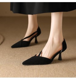 Elegant High Heels Mary Janes for Women Pointed Toe Dressy Pumps Formal Shoes 105 Black $24.47 Pumps