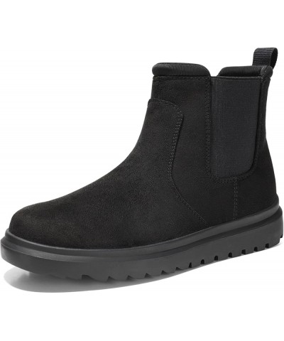 Women's Comfy Ankle High Elastic Slip On Boots Fashion Suede Fall Chelsea Boot Black $27.00 Boots