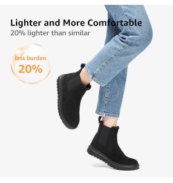 Women's Comfy Ankle High Elastic Slip On Boots Fashion Suede Fall Chelsea Boot Black $27.00 Boots