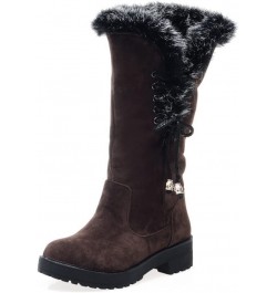 Womens Warm Plush Lined Snow Boots Comfort Waterproof Outdoor Winter Comfortable Mid Calf Boots 39 Dark Brown $26.59 Outdoor ...