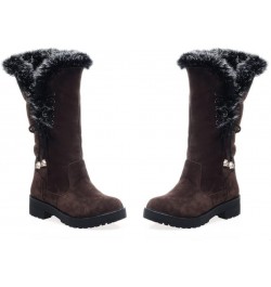 Womens Warm Plush Lined Snow Boots Comfort Waterproof Outdoor Winter Comfortable Mid Calf Boots 39 Dark Brown $26.59 Outdoor ...