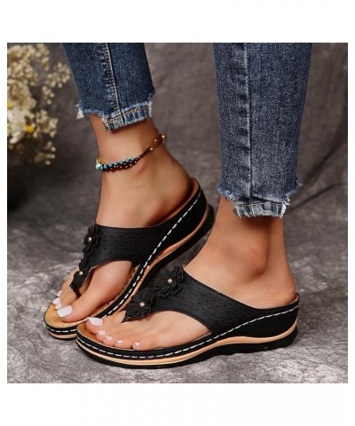 Wedge Sandals for Women Dressy, Sandals Women Comfortable Leopard Print Open Toe Platform Wedge Sandals Slippers X01-black $1...