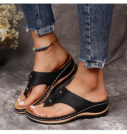 Wedge Sandals for Women Dressy, Sandals Women Comfortable Leopard Print Open Toe Platform Wedge Sandals Slippers X01-black $1...