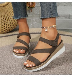 Women's Summer Fashion Open Toe Irregular Upper Sandals Casual Lightweight Comfortable Leopard Print Sandals for Women Brown ...