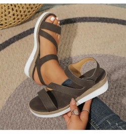 Women's Summer Fashion Open Toe Irregular Upper Sandals Casual Lightweight Comfortable Leopard Print Sandals for Women Brown ...