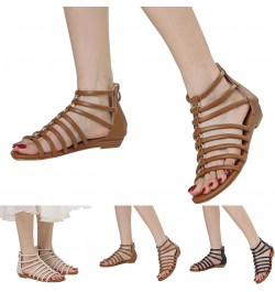 Women Sandals Roman Casual Comfortable Wedge Heel Thick Soled Sandals Sandals for Women Casual Summer Wedge Black $18.95 Fash...