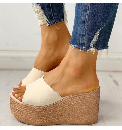 Sandals for Women Dressy Summer Open Toe Slip On Wedge Sandals Womens Fashion Comfortable Backless Platform Sandals Casual Be...