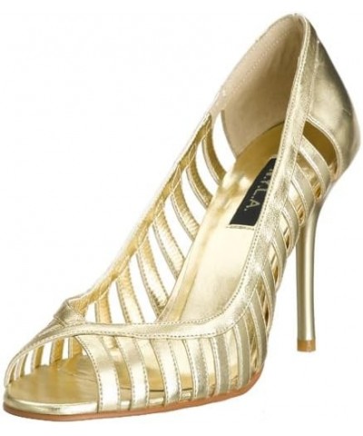 Women's Skyler Open-Toe Strappy Pump Gold $30.69 Pumps