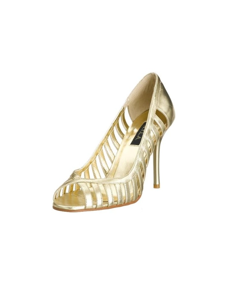 Women's Skyler Open-Toe Strappy Pump Gold $30.69 Pumps