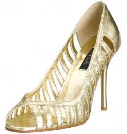 Women's Skyler Open-Toe Strappy Pump Gold $30.69 Pumps