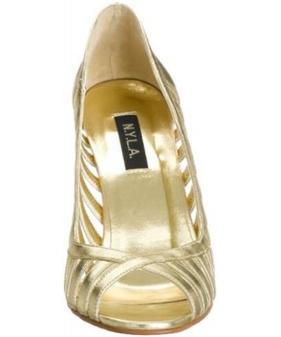 Women's Skyler Open-Toe Strappy Pump Gold $30.69 Pumps