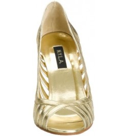 Women's Skyler Open-Toe Strappy Pump Gold $30.69 Pumps