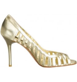 Women's Skyler Open-Toe Strappy Pump Gold $30.69 Pumps