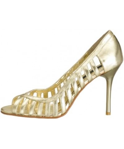 Women's Skyler Open-Toe Strappy Pump Gold $30.69 Pumps