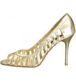 Women's Skyler Open-Toe Strappy Pump Gold $30.69 Pumps