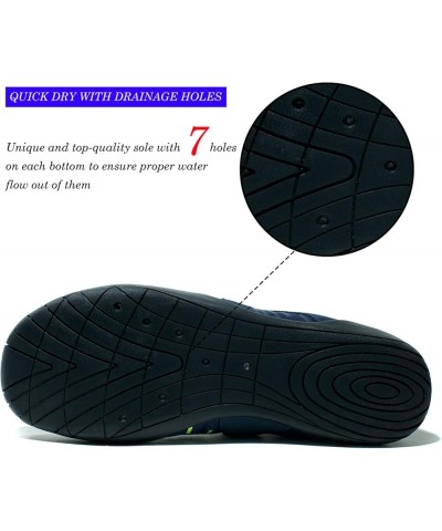 Men's Women's Barefoot Quick Dry Aqua Water Shoe Navy Blue $10.28 Outdoor Shoes