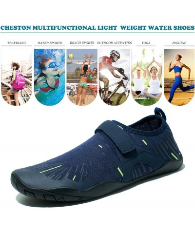 Men's Women's Barefoot Quick Dry Aqua Water Shoe Navy Blue $10.28 Outdoor Shoes