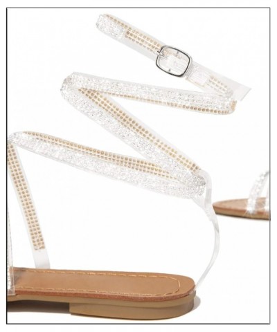 Women's Rhinestone Sandal Roman Crystal Comfy Slippers Shining Diamond Outdoor Glitter Beach Travel Flip Flops A002white $16....