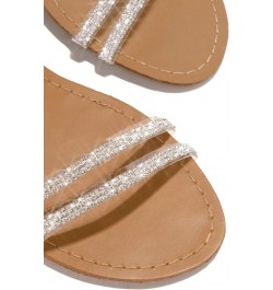 Women's Rhinestone Sandal Roman Crystal Comfy Slippers Shining Diamond Outdoor Glitter Beach Travel Flip Flops A002white $16....